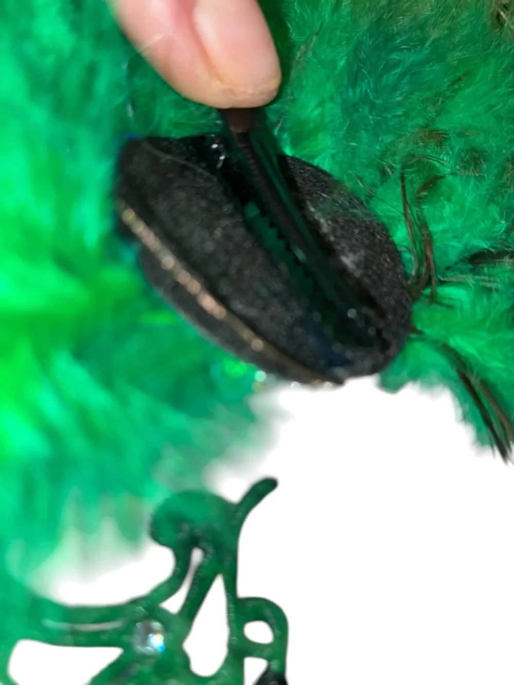 Women's Green Peacock Feather Masquerade Mask